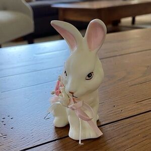 Vintage ceramic bunny figurine Easter decor rabbit spring white animal nature